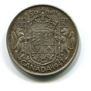 1943 Canada Silver Half Dollar Coin (l24)